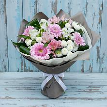 Букет цветов из:  Герберы, Альстромерии и Хризантемы в Новотроицкой