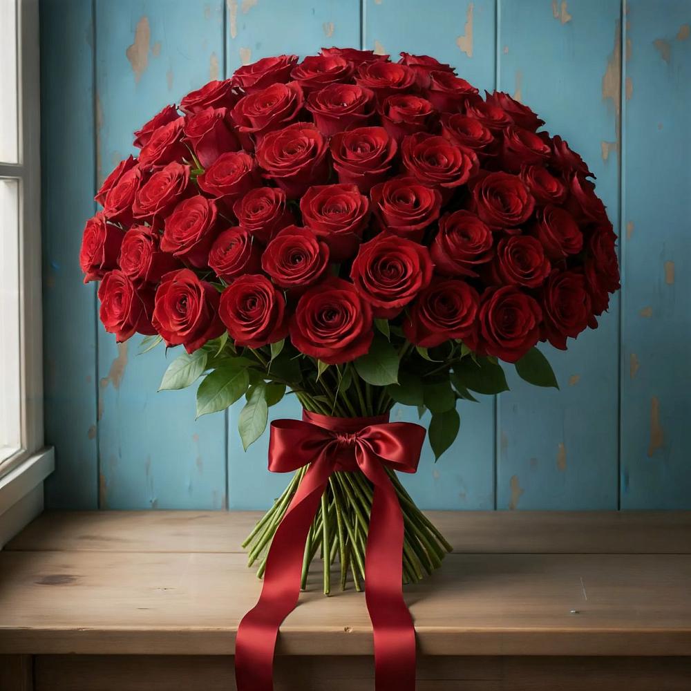 Букет Красные розы Блэк Меджик в Новотроицкой