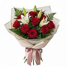 Букет цветов из:  Лилии и Розы #REPLACE_PRED# Новотроицкой