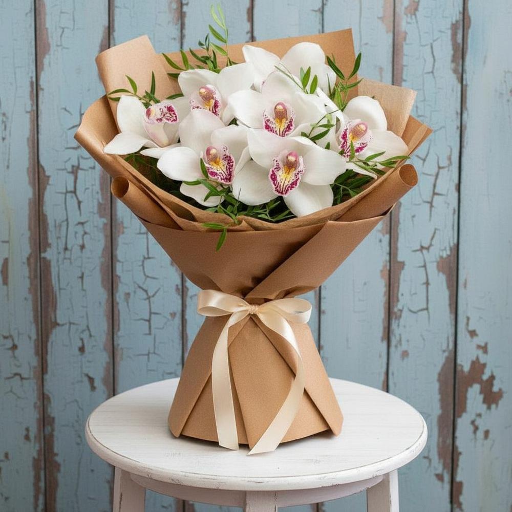 Букет цветов из: Орхидеи и Розы в Новотроицкой