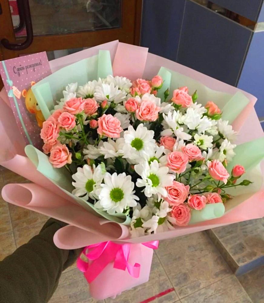 Букет цветов из: Розы и Хризантемы в Новотроицкой