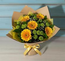 Букет цветов из:  Герберы и Хризантемы в Новотроицкой