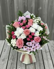 Букет цветов из:  Альстромерии, Гвоздики, Розы и Хризантемы #REPLACE_PRED# Новотроицкой
