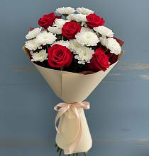 Букет цветов из:  Розы и Хризантемы #REPLACE_PRED# Новотроицкой