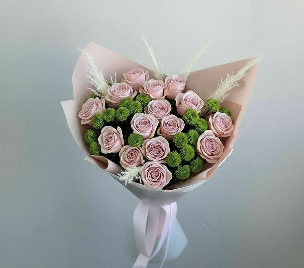 Букет цветов из: Розы и Хризантемы в Новотроицкой