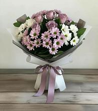 Букет цветов из:  Хризантемы и Розы в Новотроицкой
