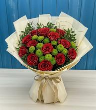 Букет цветов из:  Розы и Хризантемы #REPLACE_PRED# Новотроицкой
