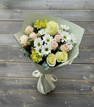 Букет цветов из:  Альстромерии, Розы и Хризантемы в Новотроицкой