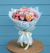 Букет цветов из:  Хризантемы и Розы #REPLACE_PRED# Новотроицкой