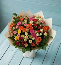 Букет Микс из разноцветных кустовых роз #REPLACE_PRED# Новотроицкой